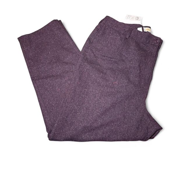 Talbots Woman 20W Purple Wool Blend Lined Stretch Trousers Tweed Pants - Picture 3 of 8